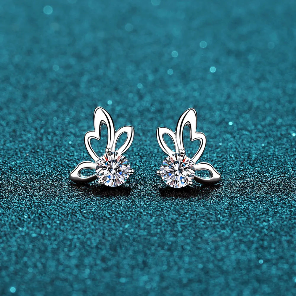 1 Carat Moissanite Butterfly Shape Earrings - Treasured Gift's & More