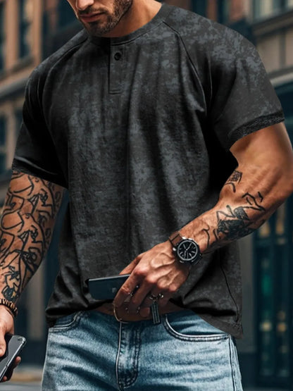 Men's Full Size Round Neck Short Sleeve T-Shirt Plus Size - Treasured Gift's & More