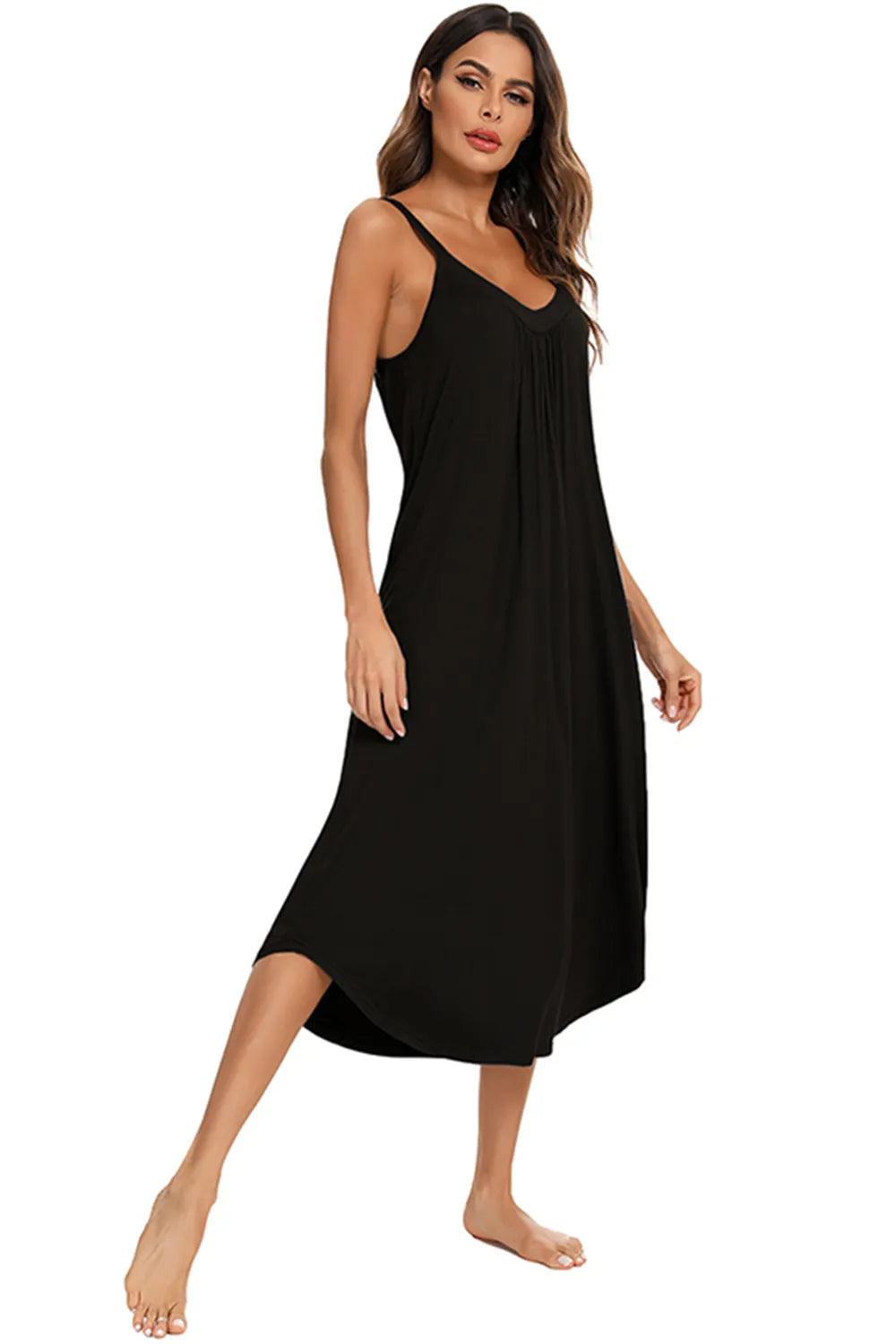 V-Neck Midi Lounge Dress - Treasured Gift's & More