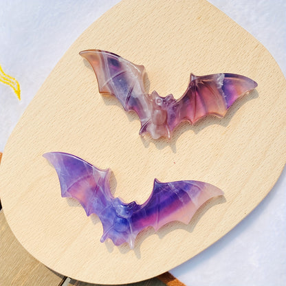 1pc Natural Fluorite Bat Carving, Crystal