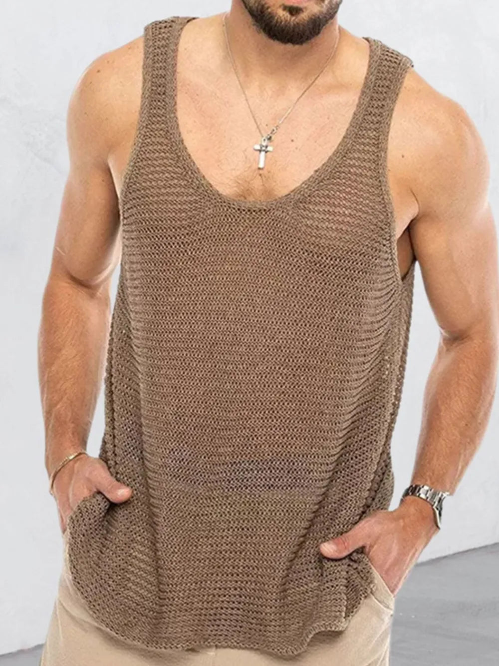 Men's Plus Size Round Neck Wide Strap Tank - Treasured Gift's & More