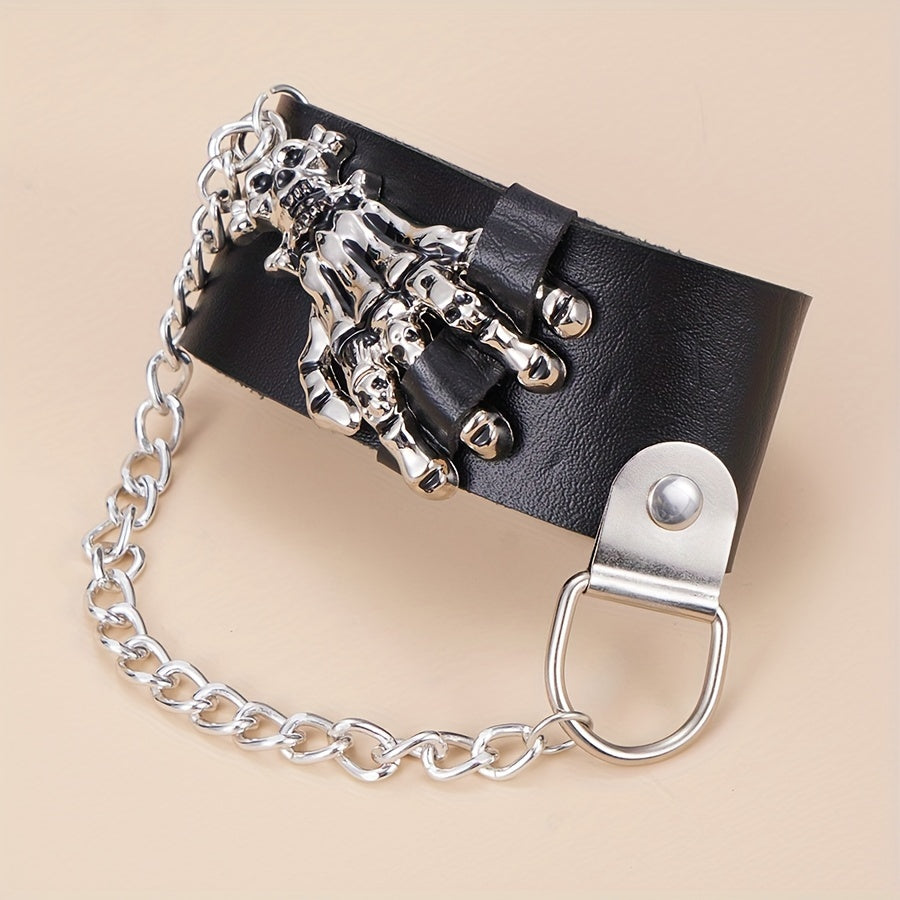 Gothic Skull Hand Design Bracelet