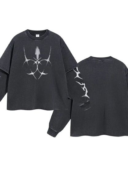 Men's Round Neck Long Sleeve Oversized T-Shirt - Treasured Gift's & More