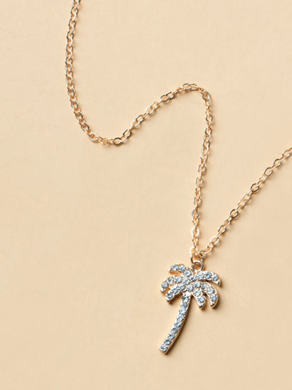 Zircon Palm Tree Pendant Necklace - Treasured Gift's & More