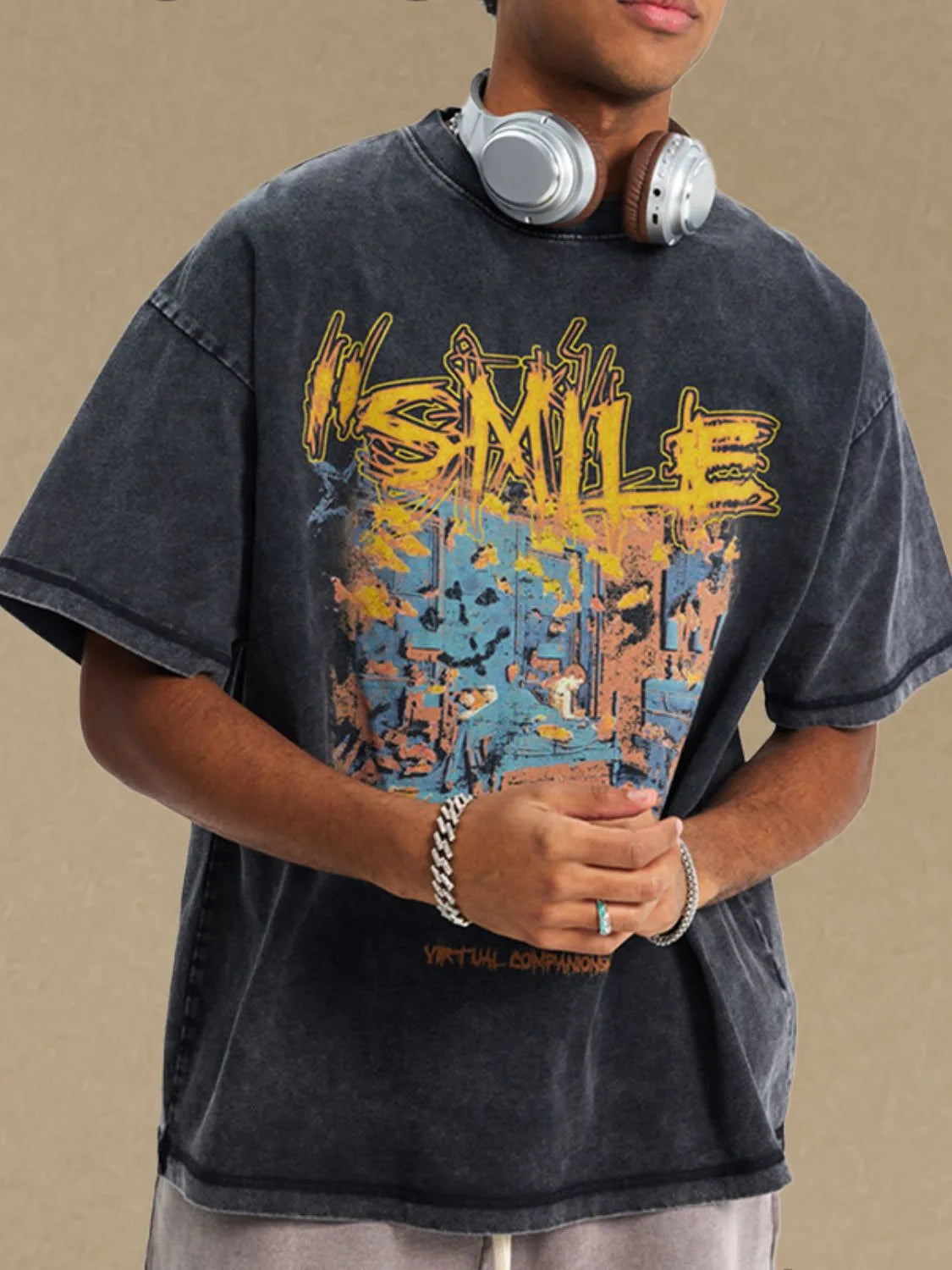 Men's Graphic Round Neck Half Sleeve T-Shirt - Treasured Gift's & More