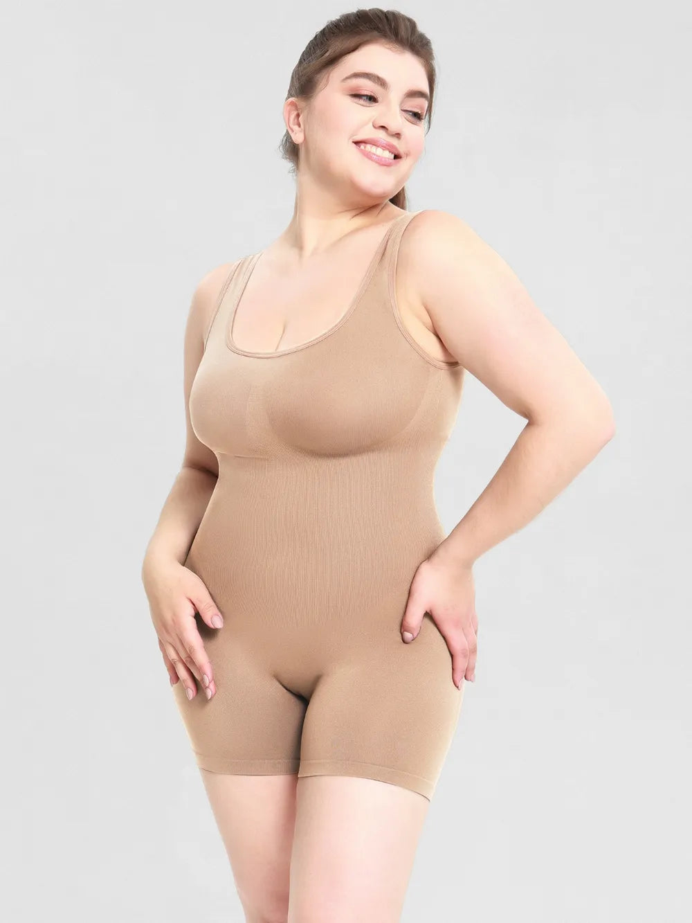 Scoop Neck Wide Strap Shaping Romper - Treasured Gift's & More