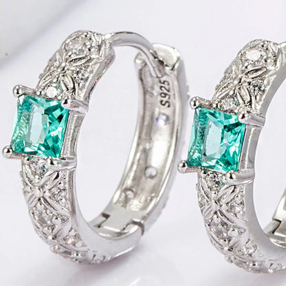 925 Sterling Silver Inlaid Zircon Earrings - Treasured Gift's & More