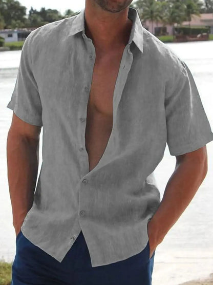 Men's Full Size Button Up Short Sleeve Shirt Plus Size - Treasured Gift's & More