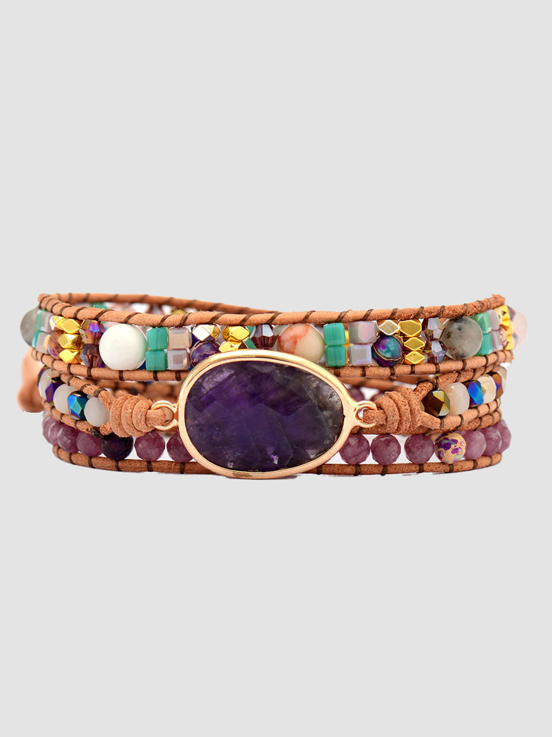 Triple-Layer Amethyst Bracelet - Treasured Gift's & More