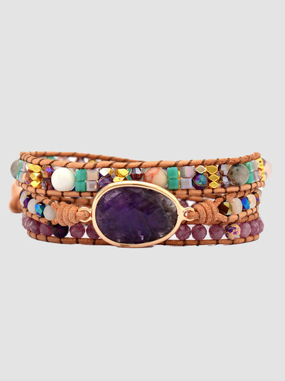 Triple-Layer Amethyst Bracelet - Treasured Gift's & More