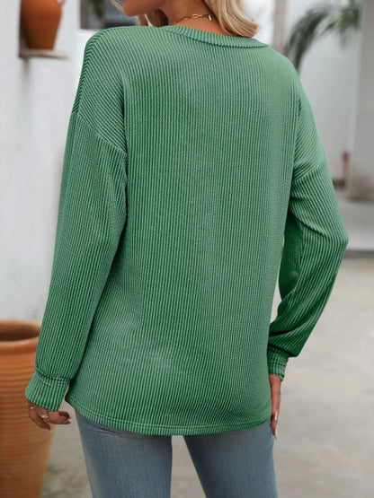 Mandy V-Neck Long Sleeve T-Shirt - Treasured Gift's & More