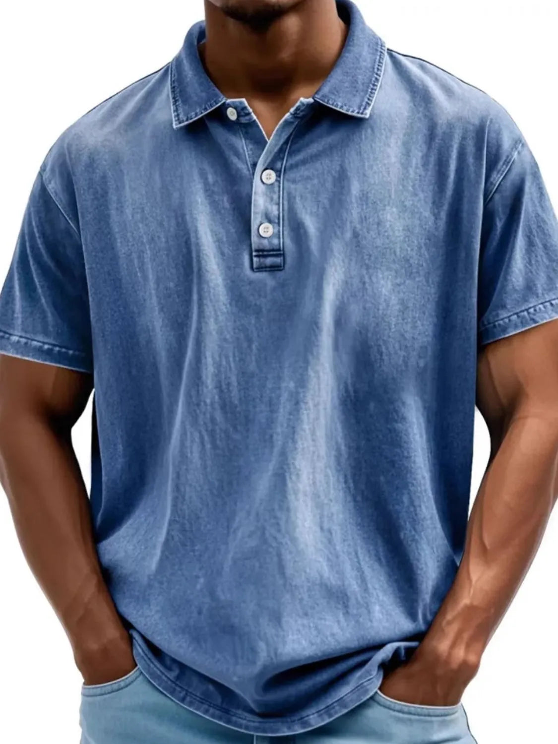 Men's Full Size Collared Neck Short Sleeve Polo Plus Size - Treasured Gift's & More