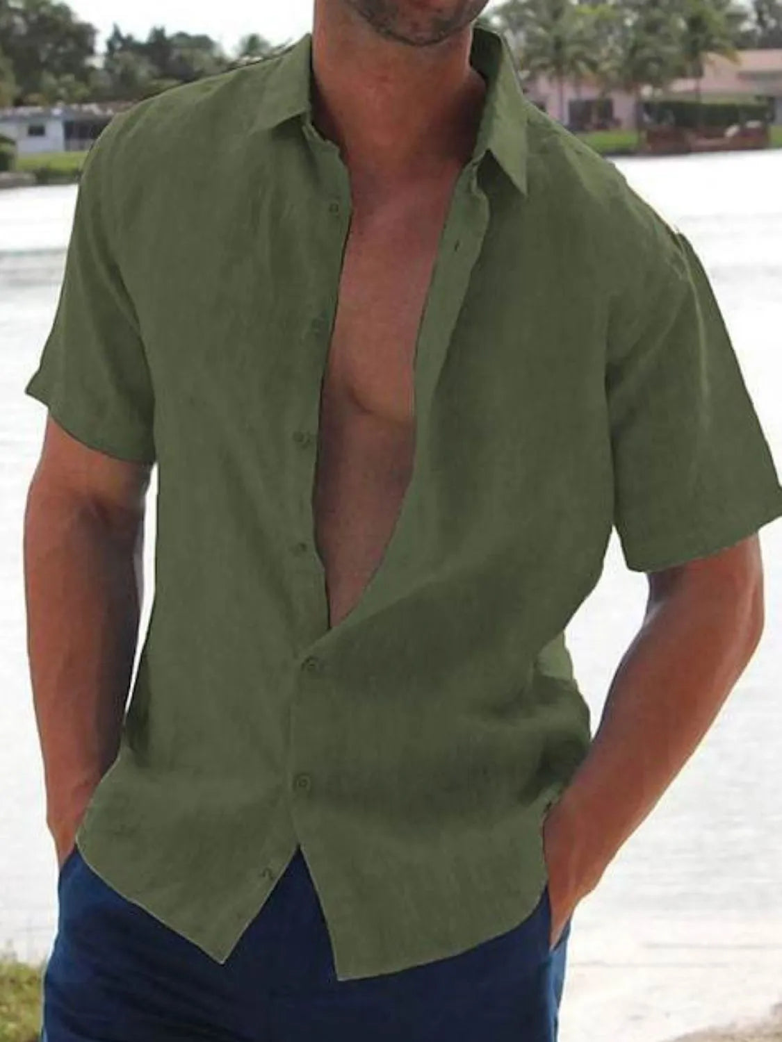 Men's Full Size Button Up Short Sleeve Shirt Plus Size - Treasured Gift's & More
