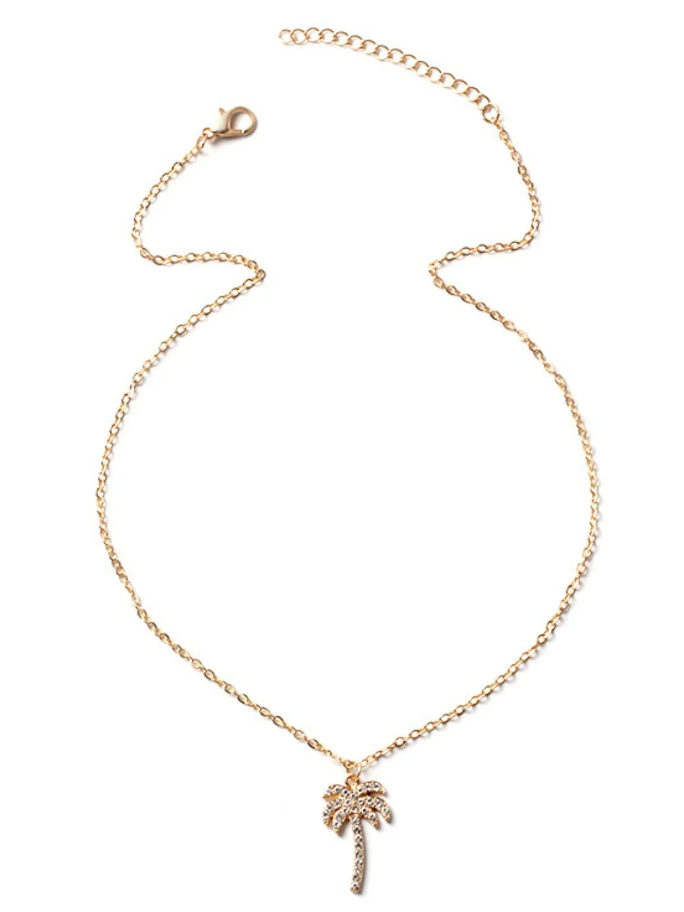 Zircon Palm Tree Pendant Necklace - Treasured Gift's & More