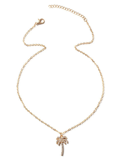 Zircon Palm Tree Pendant Necklace - Treasured Gift's & More