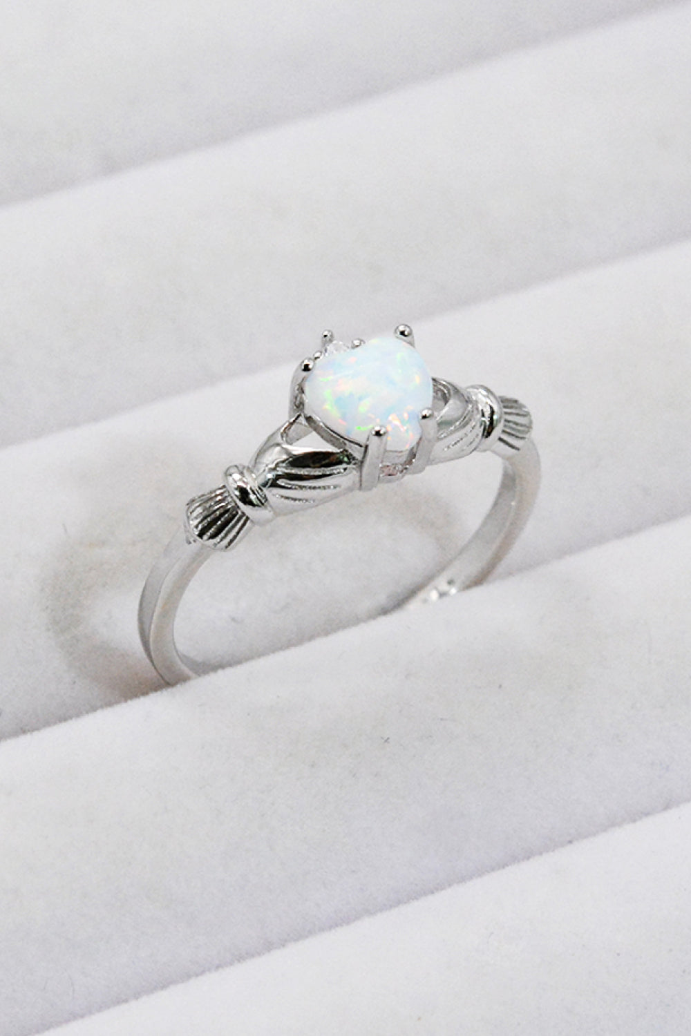 925 Sterling Silver Heart Opal Ring - Treasured Gift's & More