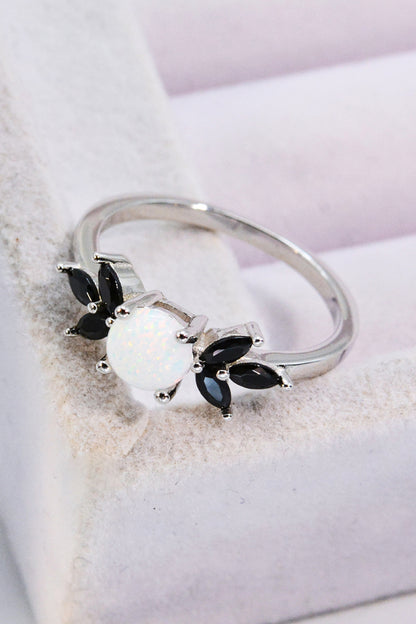 Opal and Zircon Contrast Ring - Treasured Gift's & More