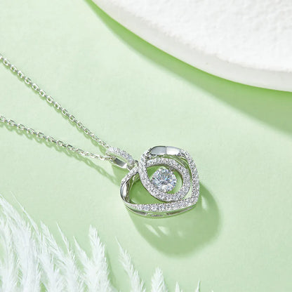 Moissanite 925 Sterling Silver Heart Shape Necklace - Treasured Gift's & More
