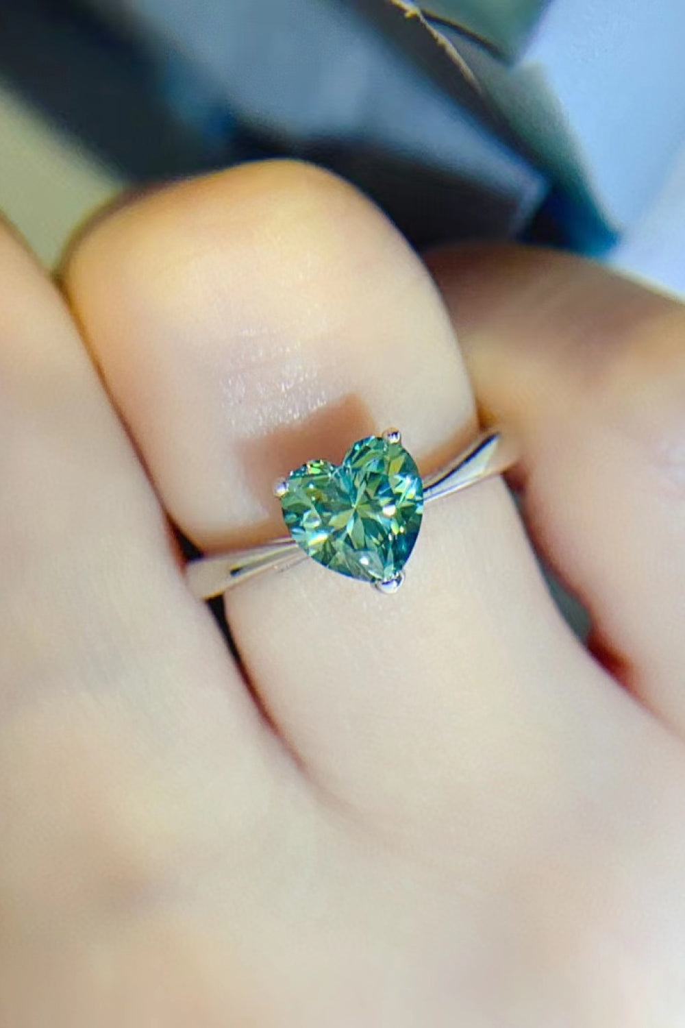 1 Carat Moissanite Heart 925 Sterling Silver Ring - Treasured Gift's & More