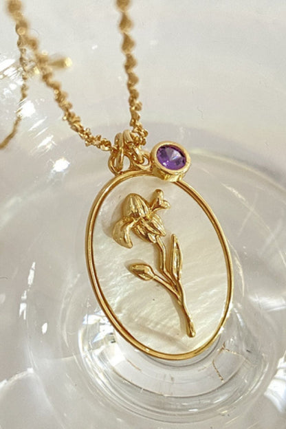 Flower Shell Pendant Copper Necklace - Treasured Gift's & More