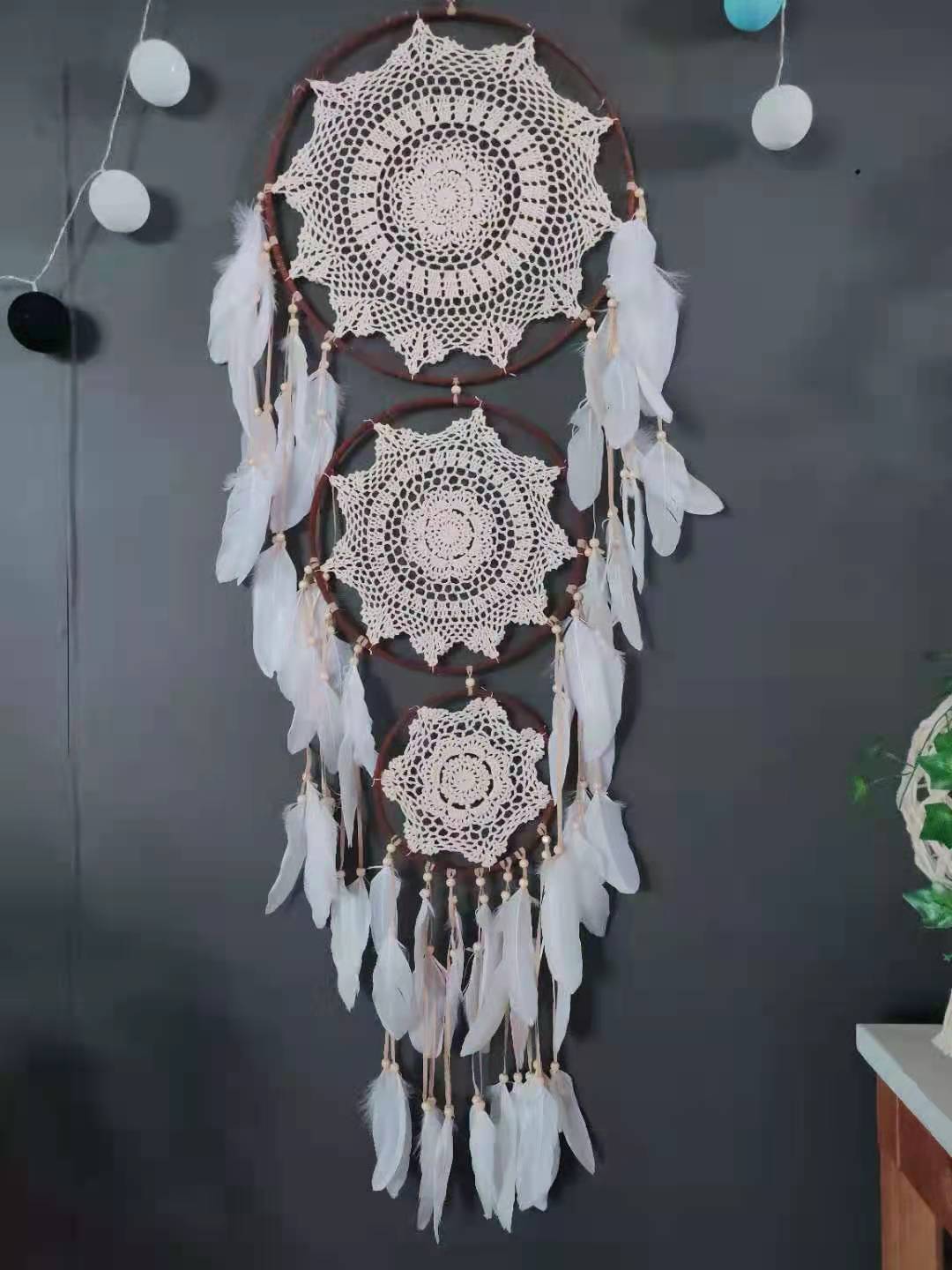 New Three-Ring Star Big Lace Dream Catcher - Just $21.50! Shop now at Treasured Gift's & More
